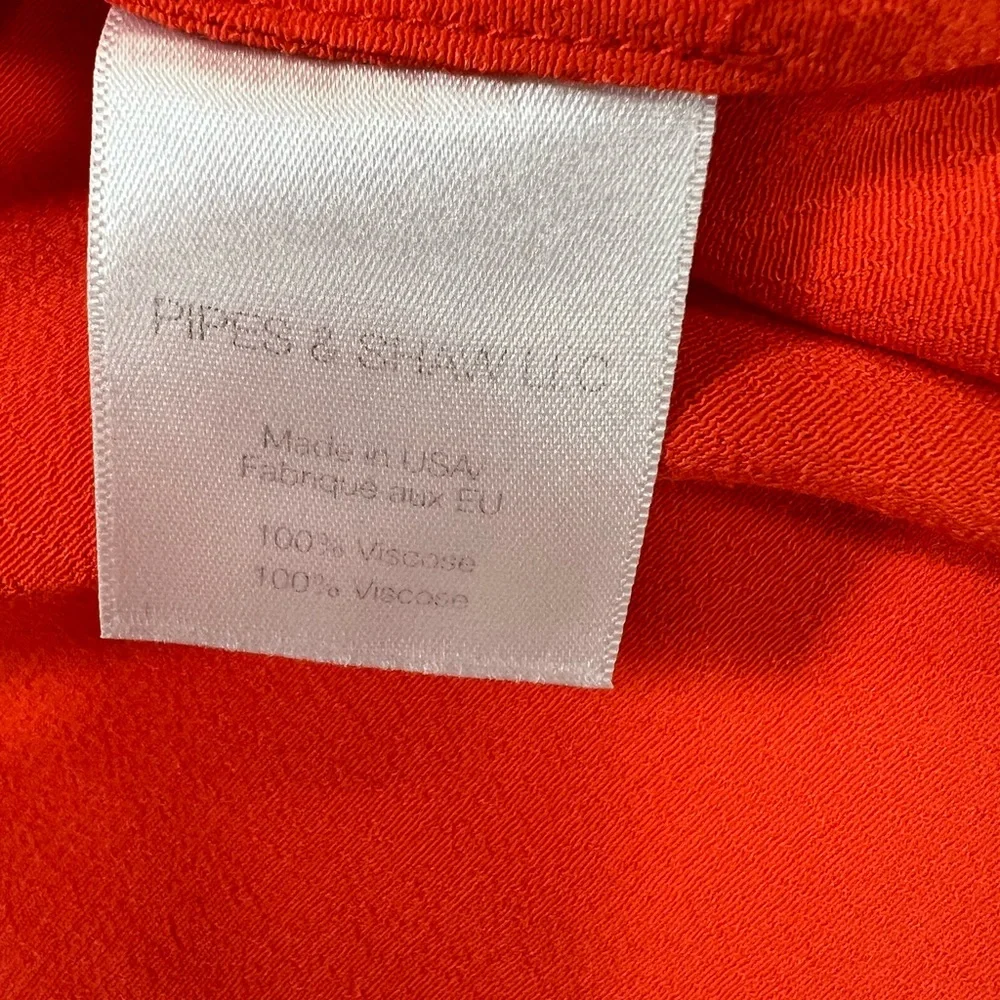 Veronica Beard Coast Ruffle Off-the-Shoulder Top in Orange Size 4 - Picture 9 of 11